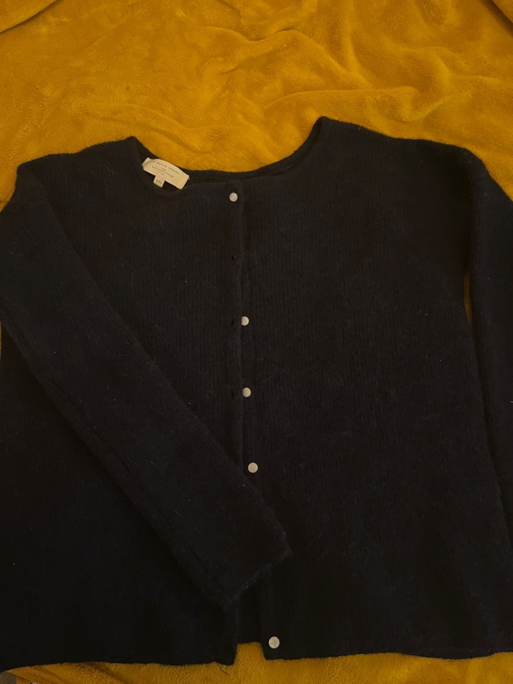 Sezane Gaspard Cardigan in Navy Blue